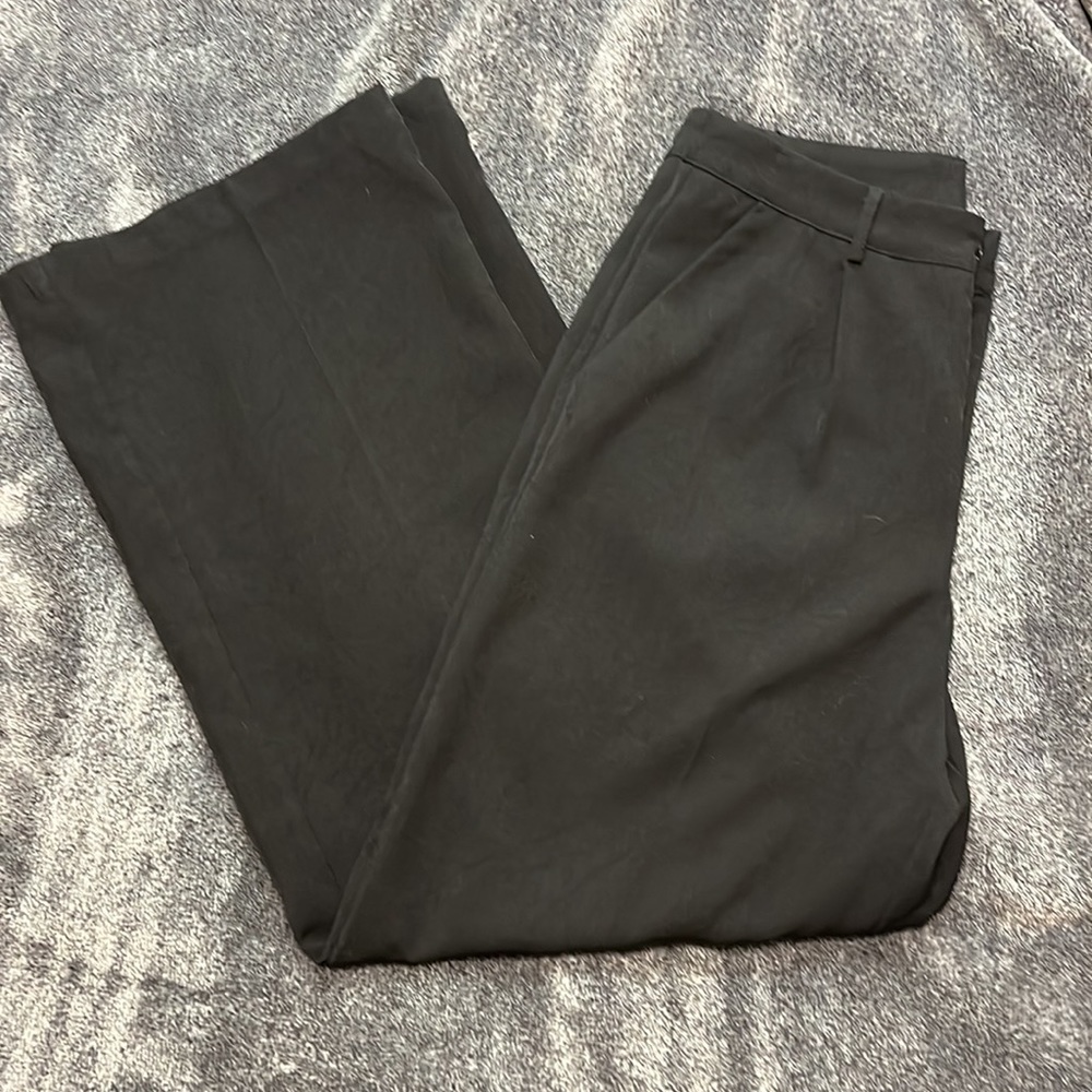 High-waisted, black, wide leg slacks from CIDER